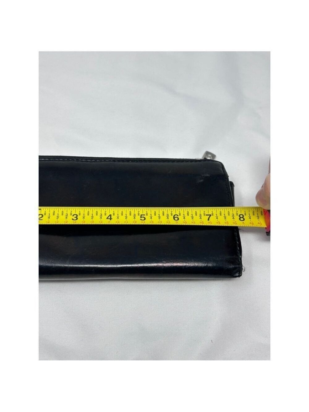 Nino BOSSI Black Leather Zip Around Wallet Floral Lined - Picture 10 of 11